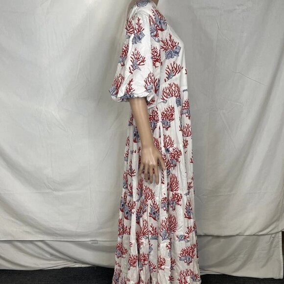 NEW PRIYA ISRANI X ANTHROPOLOGIE One-Shoulder Maxi Dress White/Multi Size L - Picture 6 of 6
